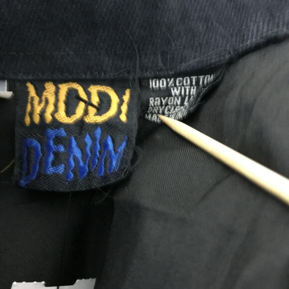 Vintage Modi Denim Women's Western Beaded Shirt Jacket Shacket Sz L 10-12 Black - Picture 8 of 9